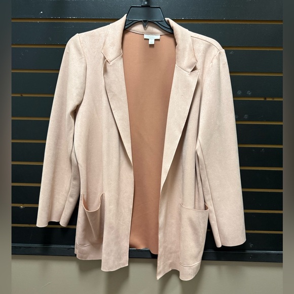 Charter Club Women’s Blush Pink Open Front Blazer Jacket Size L - Picture 1 of 4